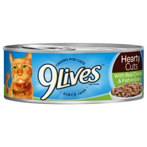 9 Lives Hearty Cuts With Real Chicken & Fish In Gravy