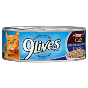 9 Lives Hearty Cuts With Real Ocean Whitefish & Tuna In Gravy