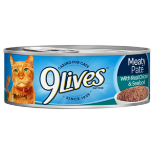 9 Lives Meaty Pate With Real Chicken & Seafood