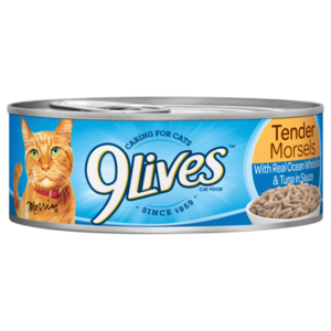 9 Lives Tender Morsels With Real Ocean Whitefish & Tuna In Sauce
