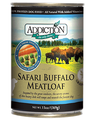 Addiction Canned Dog Food Safari Buffalo Meatloaf