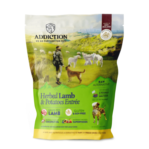 Addiction Raw Dehydrated Dog Food Herbed Lamb & Potatoes Entrée