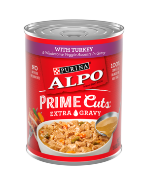 Alpo Prime Cuts Extra Gravy With Turkey & Wholesome Veggie Accents In Gravy