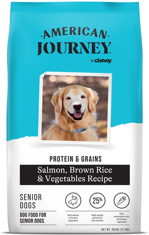 American Journey Protein & Grains Salmon, Brown Rice & Vegetables Recipe For Senior Dogs
