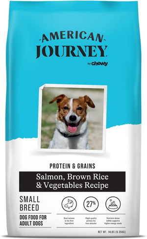 American Journey Protein & Grains Salmon, Brown Rice & Vegetables Recipe For Small Breed Dogs