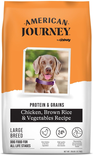 American Journey Protein & Grains Chicken, Brown Rice & Vegetables Recipe For Large Breed Dogs