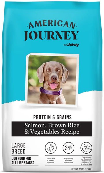 American Journey Protein & Grains Salmon, Brown Rice & Vegetables Recipe For Large Breed Dogs