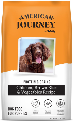 American Journey Protein & Grains Chicken, Brown Rice & Vegetables Recipe For Puppies