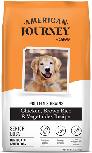 American Journey Protein & Grains Chicken, Brown Rice & Vegetables Recipe For Senior Dogs