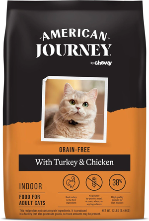 American Journey Grain-Free Dry Cat Food With Turkey & Chicken For Indoor Adult Cats