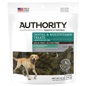 Authority Dental & Multivitamin Treats Parsley Mint Formula (Dental Treats For Large Dogs)