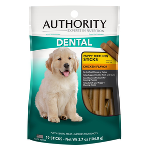 Authority Dental Treats Chicken Flavor Puppy Teething Sticks