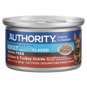 Authority Everyday Health Grain Free Chicken & Turkey Entree (Flaked) For Adult Cats