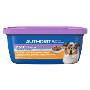 Authority Everyday Health Tender Blends Chicken, Carrot & Spinach Stew For Mature Dogs