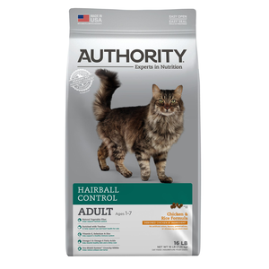Authority Hairball Control Chicken & Rice Formula For Adult Cats