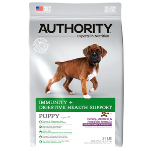 Authority Immunity + Digestive Health Support Turkey, Oatmeal & Pumpkin Formula For Puppies