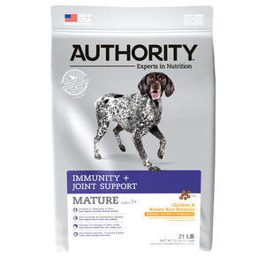 Authority Immunity + Joint Support Chicken & Brown Rice Formula For Mature Dogs