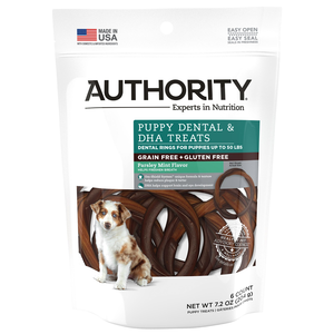 Authority Puppy Dental & DHA Treats Parsley Mint Formula (Dental Rings For Puppies)
