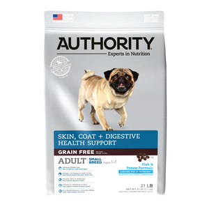 Authority Skin, Coat + Digestive Health Support Grain Free Fish & Potato Formula For Small Breed Adult Dogs