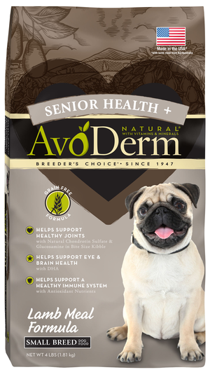 AvoDerm Senior Health+ Lamb Meal Formula For Small Breed Dogs