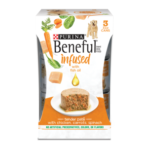 Beneful Infused With Fish Oil Tender Paté With Chicken, Carrots, and Spinach