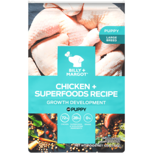 Billy + Margot Growth Development Chicken + Superfoods Recipe For Large Breed Puppies