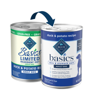 Blue Buffalo Basics Duck & Potato Recipe (Skin & Stomach Care) For Adult Dogs