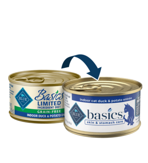 Blue Buffalo Basics Indoor Cat Duck & Potato Entrée (Skin & Stomach Care)