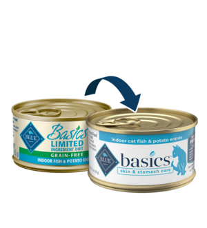 Blue Buffalo Basics Indoor Cat Fish & Potato Entrée (Skin & Stomach Care)
