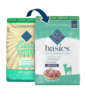 Blue Buffalo Basics Lamb & Potato Recipe (Skin & Stomach Care) For Small Breed Adult Dogs