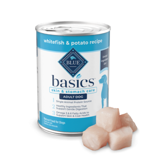 Blue Buffalo Basics Whitefish & Potato Recipe (Skin & Stomach Care) For Adult Dogs