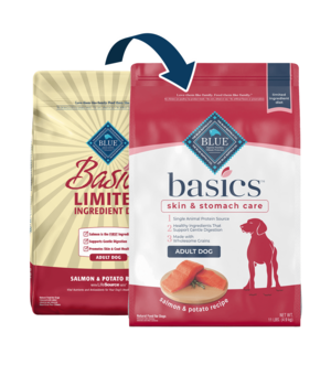 Blue Buffalo Basics Salmon & Potato Recipe (Skin & Stomach Care) For Adult Dogs