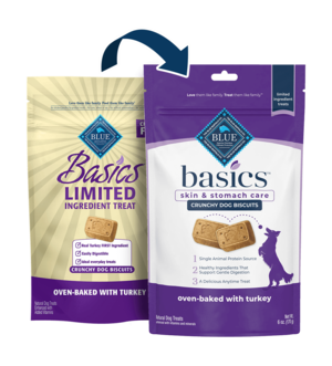 Blue Buffalo Basics Oven-Baked With Turkey (Skin & Stomach Care) Crunchy Dog Biscuits
