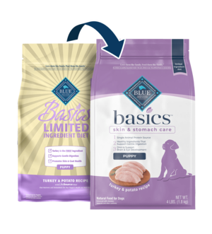 Blue Buffalo Basics Turkey & Potato Recipe (Skin & Stomach Care) For Puppies