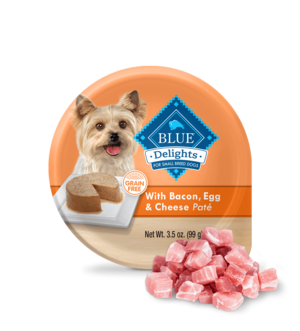 Blue Buffalo Delights With Bacon, Egg & Cheese Paté For Small Breed Dogs