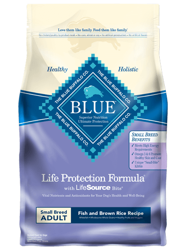 Blue Buffalo Life Protection Formula Fish and Brown Rice Recipe For Small Breed Adult Dogs