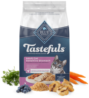 Blue Buffalo Tastefuls Chicken & Brown Rice Recipe (Sensitive Stomach) For Adult Cats