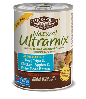 Castor & Pollux Natural Ultramix Beef Tripe & Chicken, Apples & Green Peas Entree - Grain Free Adult