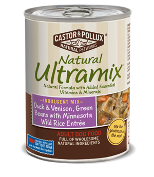 Castor & Pollux Natural Ultramix Duck & Venison, Green Beans With Minnesota Wild Rice Entree For Adult Dogs