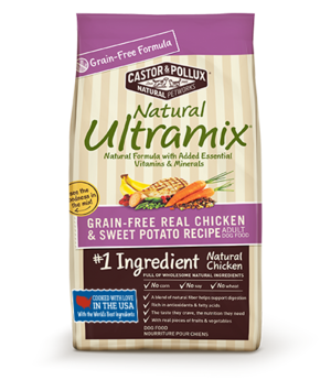 Castor & Pollux Natural Ultramix Grain Free Real Chicken & Sweet Potato Recipe For Adult Dogs
