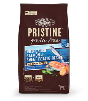 Castor & Pollux Pristine Grain Free Wild-Caught Salmon & Sweet Potato Recipe With Raw Bites