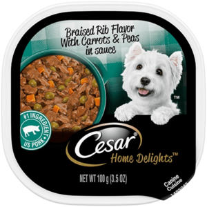 Cesar Home Delights Braised Rib Flavor With Carrots & Peas In Sauce
