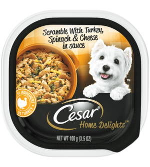 Cesar Home Delights Scramble With Turkey, Spinach & Cheese In Sauce