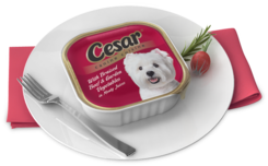Cesar Original Pate With Braised Beef and Garden Vegetables In Meaty Juices