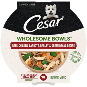 Cesar Wholesome Bowls Beef, Chicken, Carrots, Barley & Green Beans Recipe