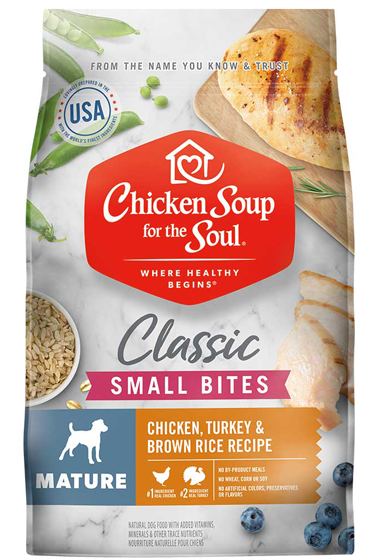Chicken Soup For The Soul Classic Chicken, Turkey & Brown Rice Recipe Small Bites For Mature Dogs