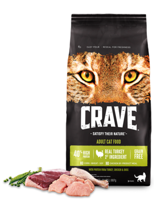 Crave Adult Dry Cat Food With Protein From Turkey, Chicken & Duck