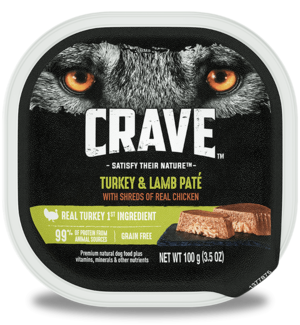 Crave Wet Dog Food Turkey & Lamb Pate With Shreds Of Real Chicken