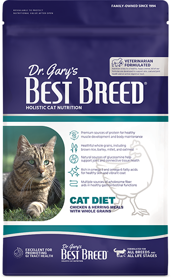 Dr. Gary's Best Breed Holistic Cat Nutrition Cat Diet With Chicken & Herring Meals With Whole Grains