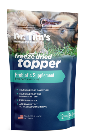 Dr. Tim's Freeze Dried Topper Elk Probiotic Supplements For Cats and Dogs